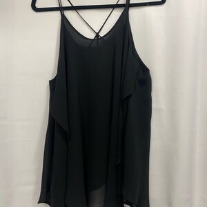 Doe & Rae Black Asymmetrical Backless Camisole